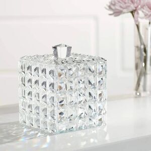 Studio 55D Katrina High Faceted Clear Glass Crystal Decorative Box